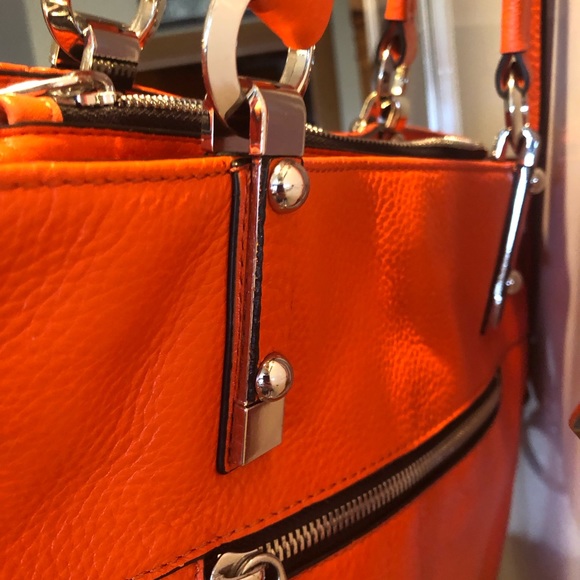 orYANY Orange Leather Women's Shoulder Handbag with strap - Picture 7 of 16